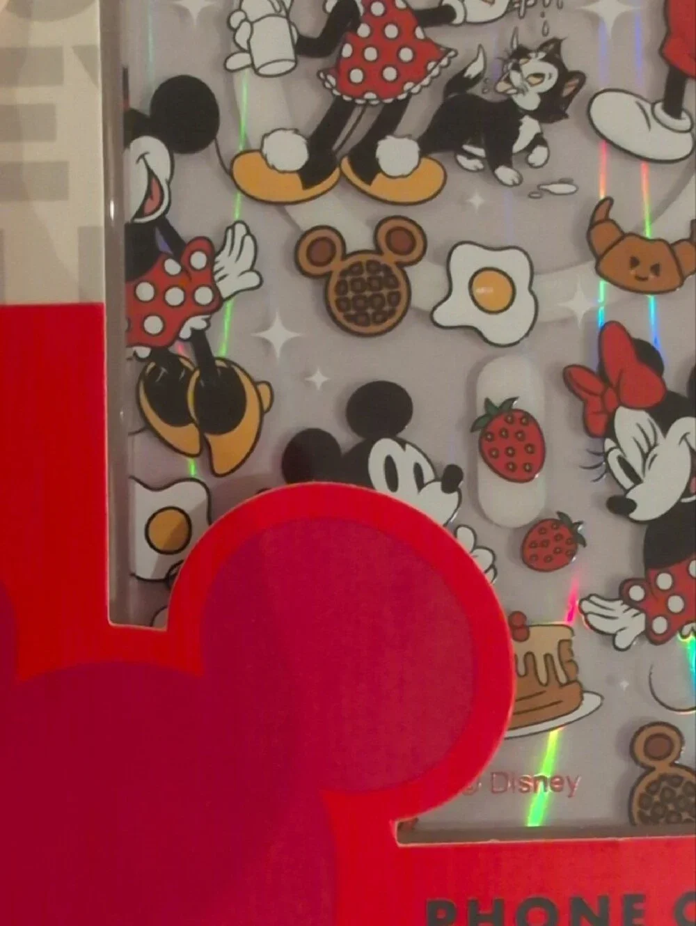 Disney Minnie & Mickey Clear Phone Case with Red, Black, Yellow Accents